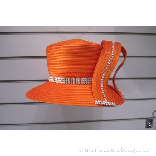 Fashion Polyester Satin Ribbon Church Formal Hats